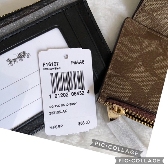 Brand New(NWT)Coach Signature Mini Skinny Id Case - Picture 3 of 6